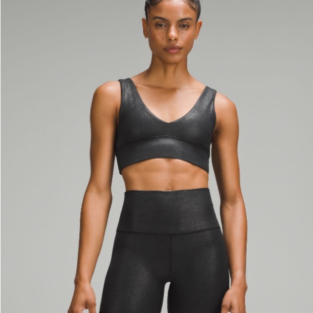 Lululemon Align Rib V-Neck Bra A/B Shine NWT